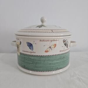 Wedgwood Sarah's Garden Round Covered Casserole Dish 2 QT Green 7.5" New